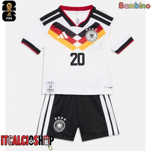 Germania Jamal Musiala #10 Prima Maglia Bambino Mondiali 2026 Manica Corta (+ Pantaloni corti)